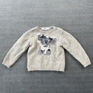 Bonpoint Koala Sweater Girls 2 Beige Knit Wool Alpaca Blend Casual Holiday